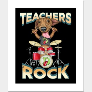 funny cute Teachers back to school students Doxie dachshund Posters and Art